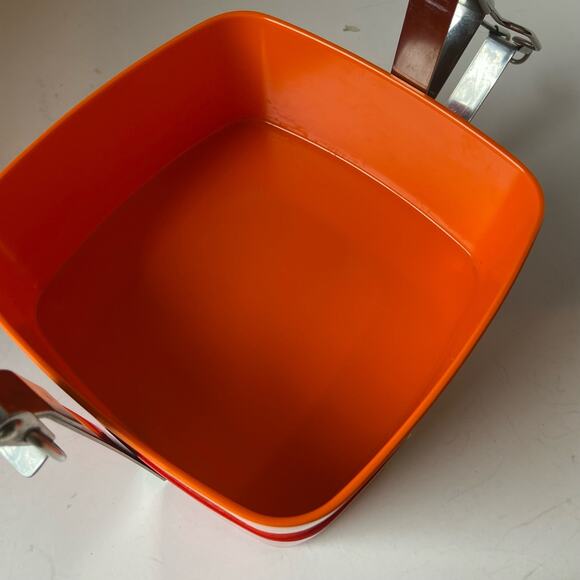 Vintage Gold Fish Brand Mid-Century Modern Melamine Stacking Lunchbox Snack Tote - Picture 9 of 12